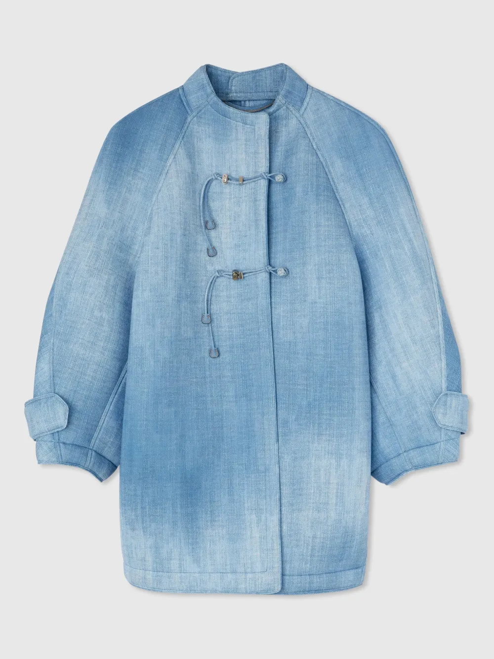 Ermanno Scervino Printed Denim Jacket In Blau