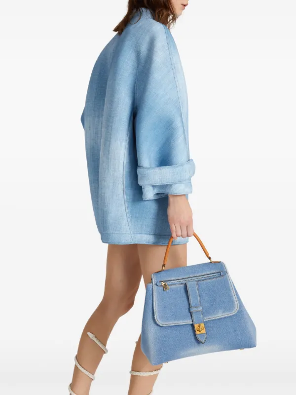 Ermanno Scervino Printed Denim Jacket | Blue | FARFETCH HU
