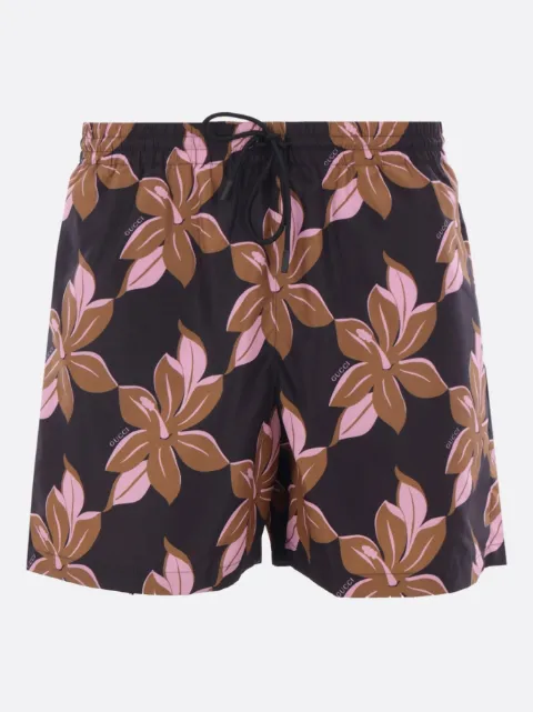 Gucci floral drawstring swim shorts