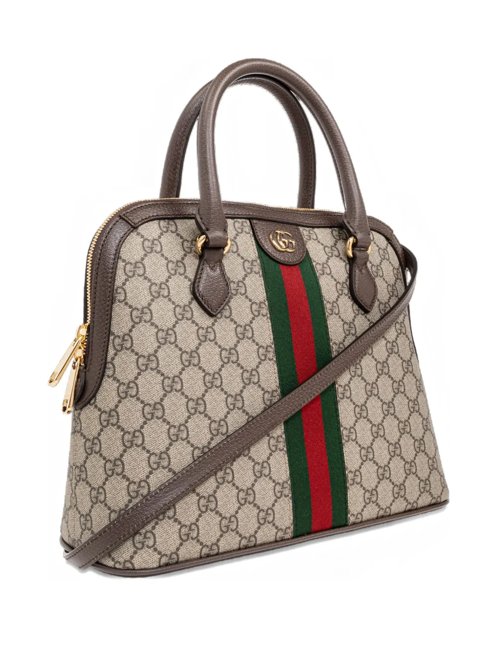 Gucci Shopper met GG monogram en Web-streep Bruin