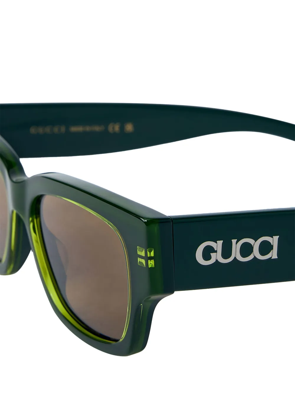 Gucci Zonnebril met vierkant montuur Zwart