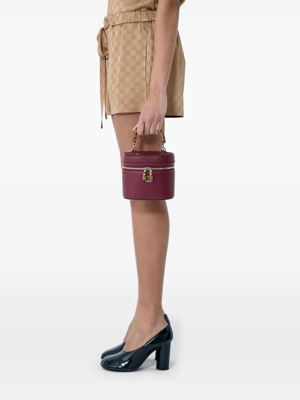 Gucci Bamboo kleine shopper met rits Rood