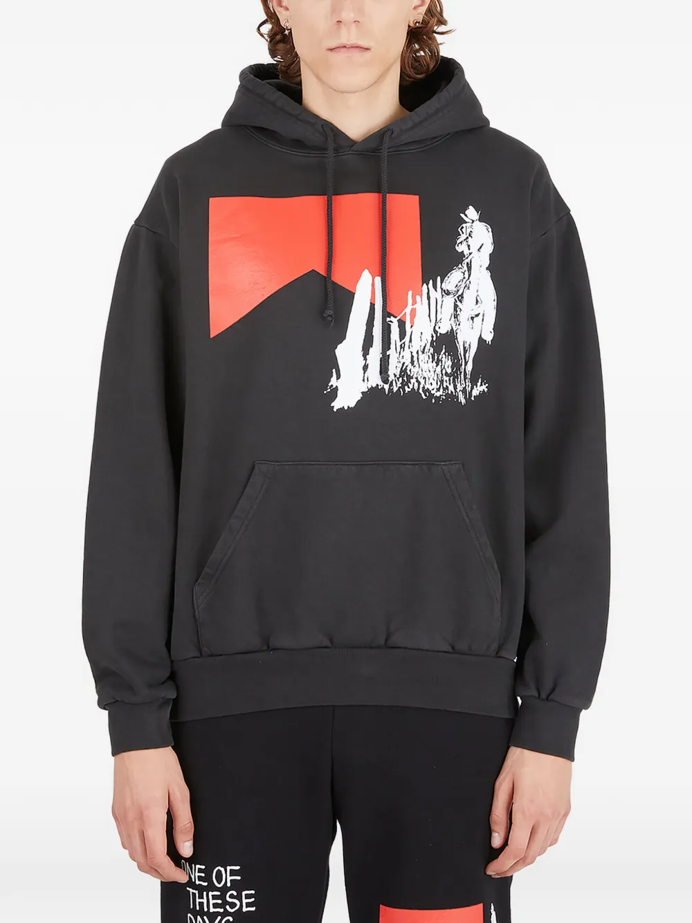 One Of These Days Felpa con stampa grafica - Nero