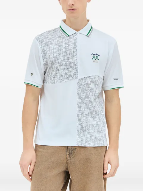 dime Court panelled embroidered polo shirt