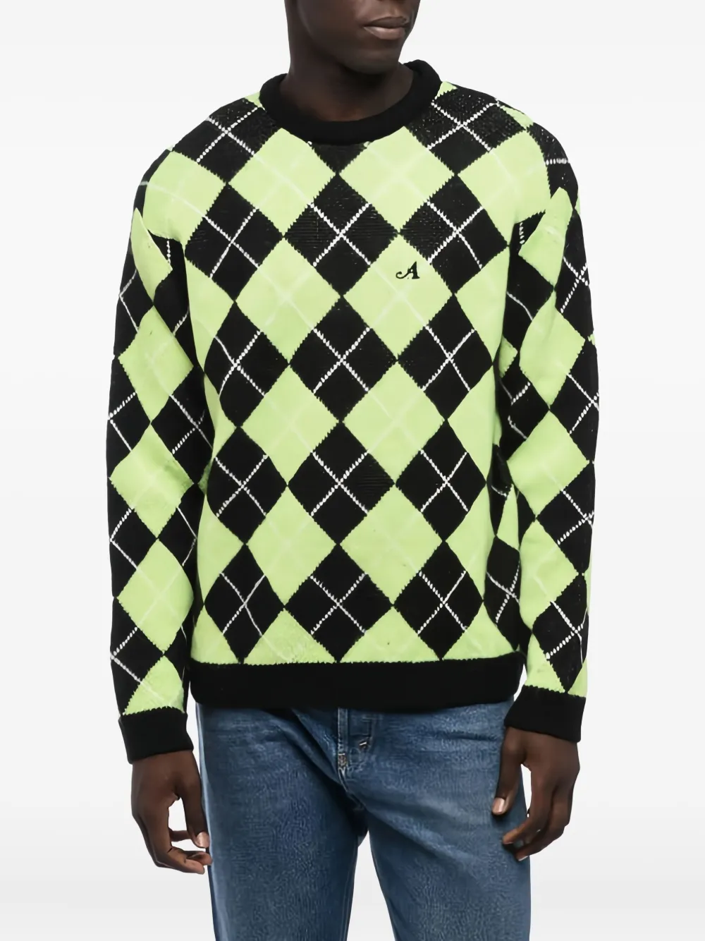Awake NY argyle-check pattern jumper | Green | Image 1