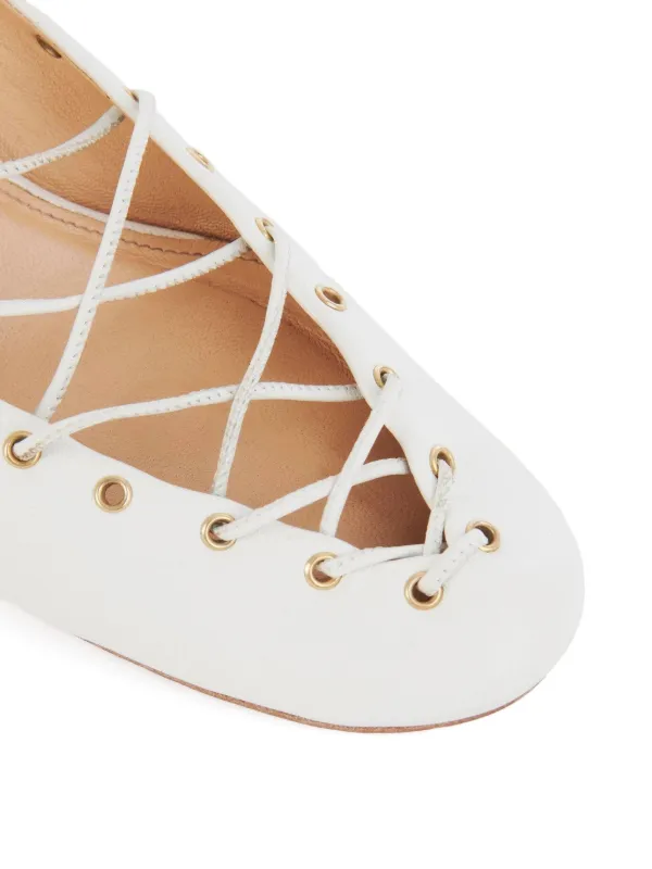 Chloé 60mm Ghillies lace-up Pumps | White | FARFETCH