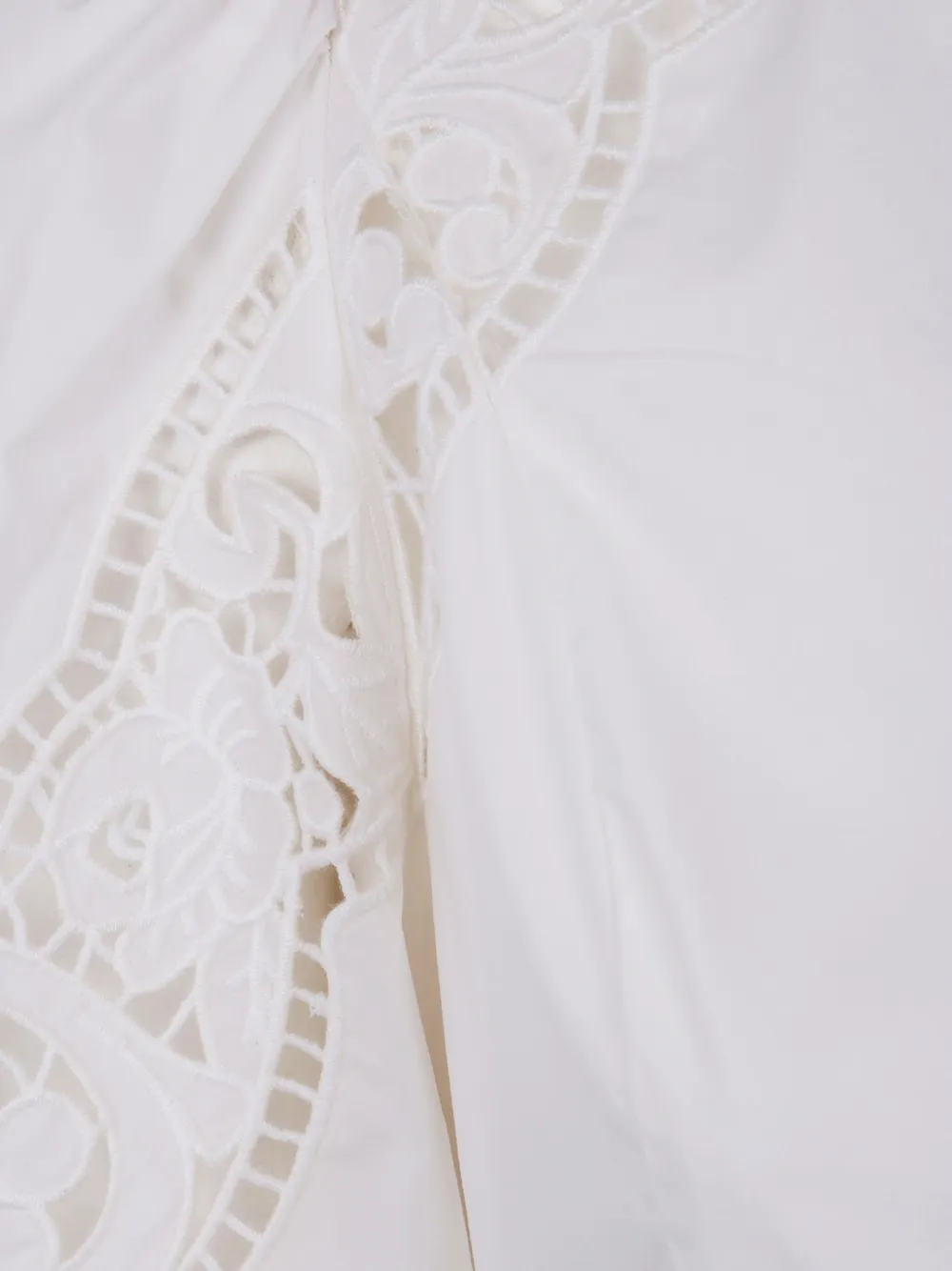 TWINSET Jurk met kanten detail en pofmouwen Wit