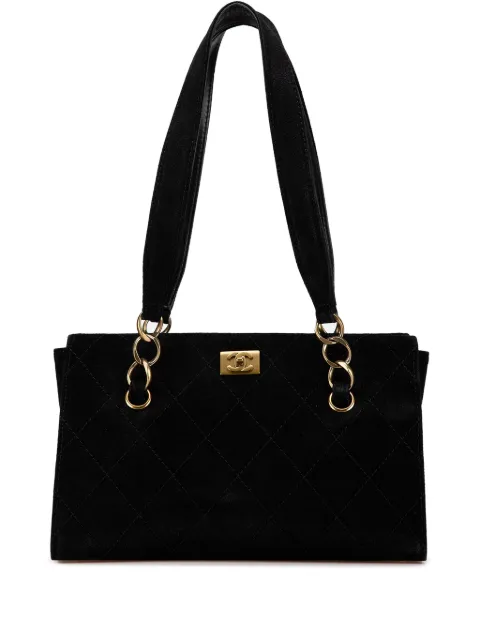 CHANEL Pre-Owned Borsa tote CC in pelle scamosciata con impunture 2002-2003