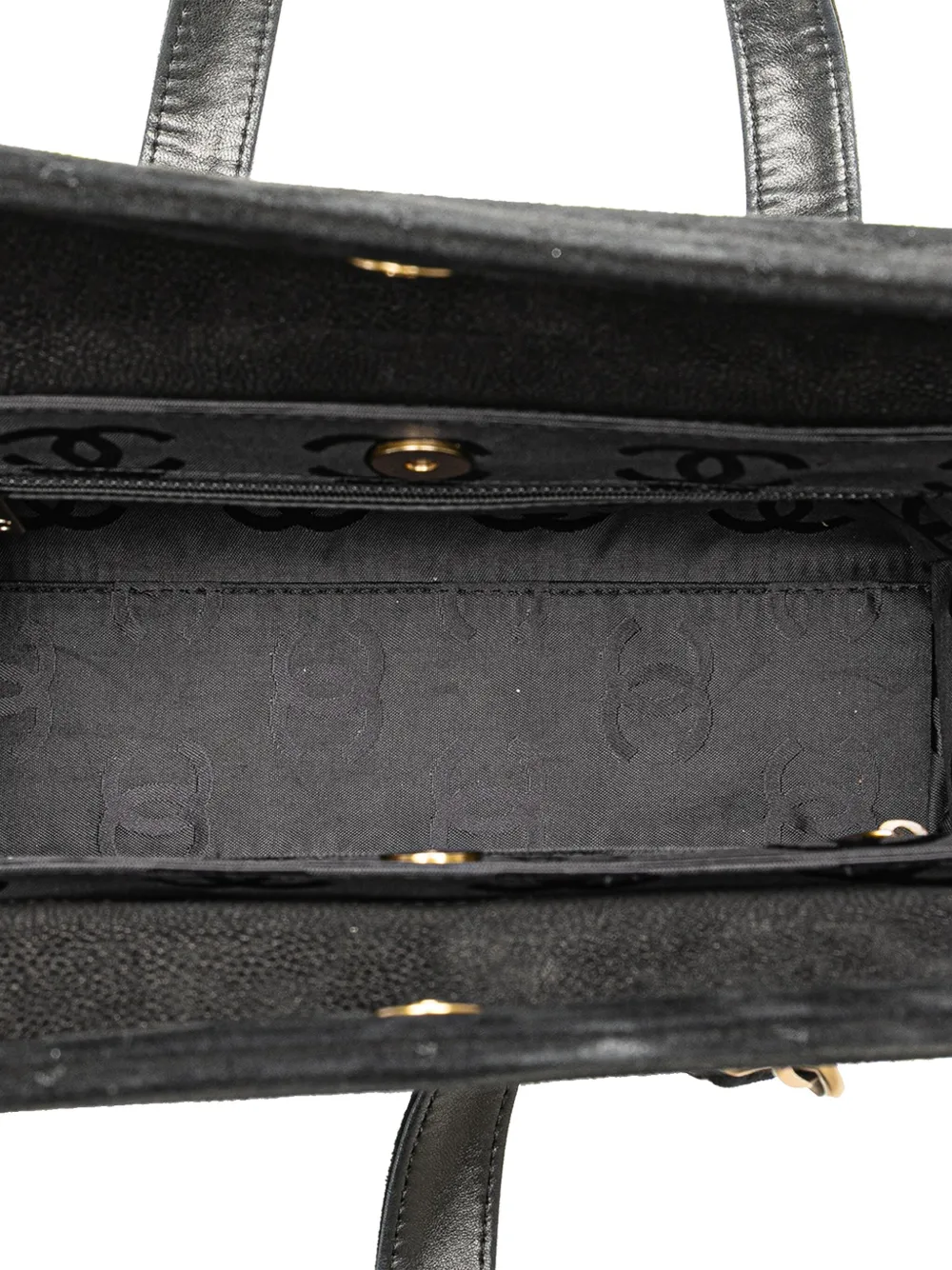 Pre-owned Chanel 2002-2003 Cc Suede Caviar Stitched Tote Bag