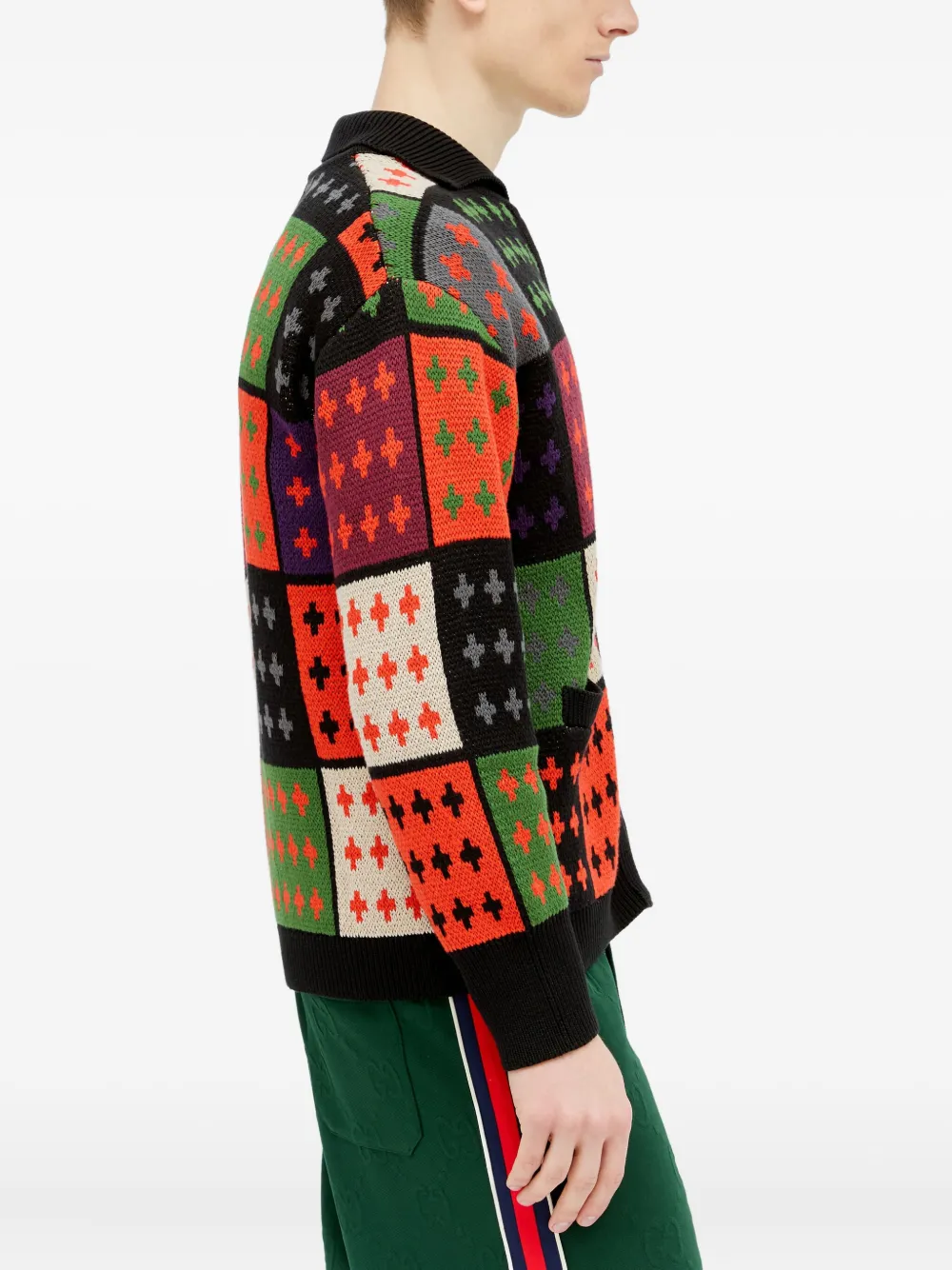 Awake NY Stadium vest met patchwork en rits Veelkleurig