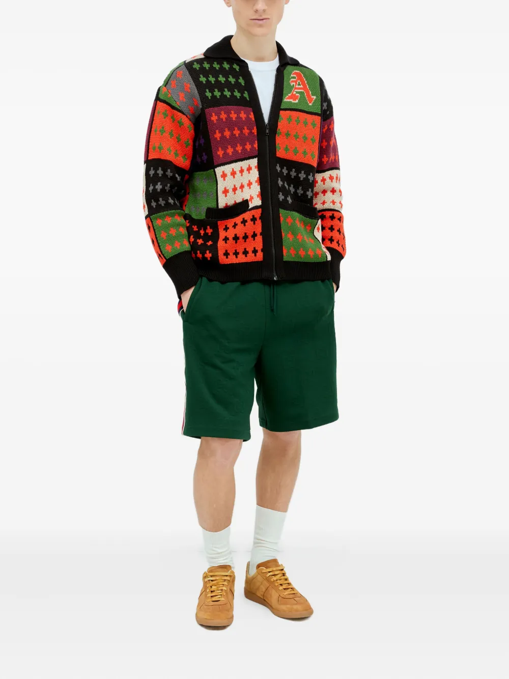 Awake NY Stadium vest met patchwork en rits Veelkleurig