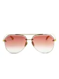 Linda Farrow geometric-frame sunglasses - Gold