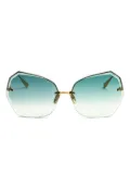 Linda Farrow geometric-frame sunglasses - Gold