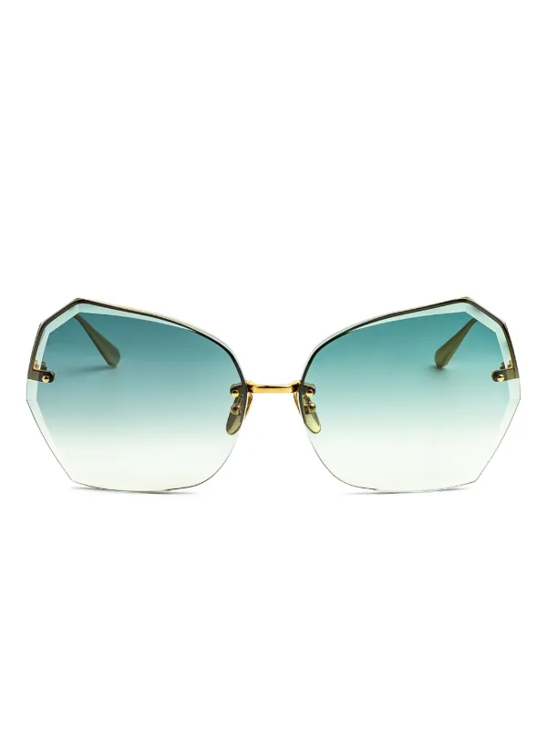 LINDA FARROW × Yazbukey リップモチーフサングラス Linda Farrow Sunglasses Women Men LINDA FARROW ゴールドフレーム