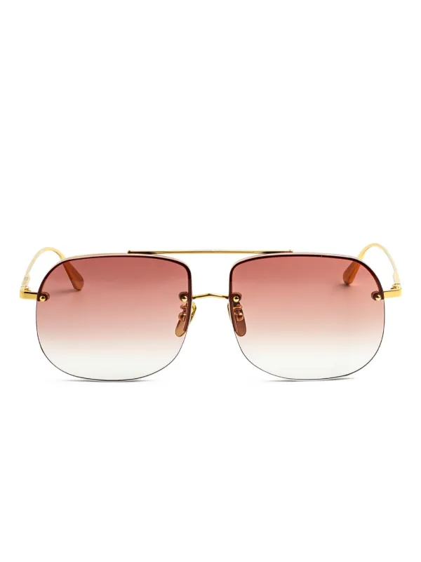 Linda Farrow Square-frame Sunglasses in Gold