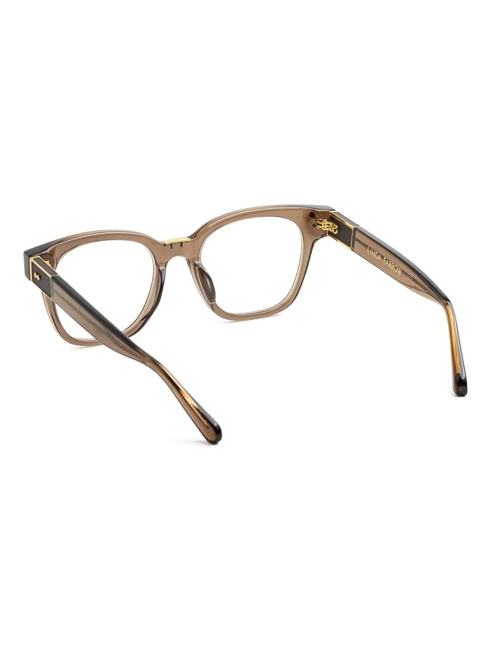 Linda Farrow Bril met vierkant montuur Bruin