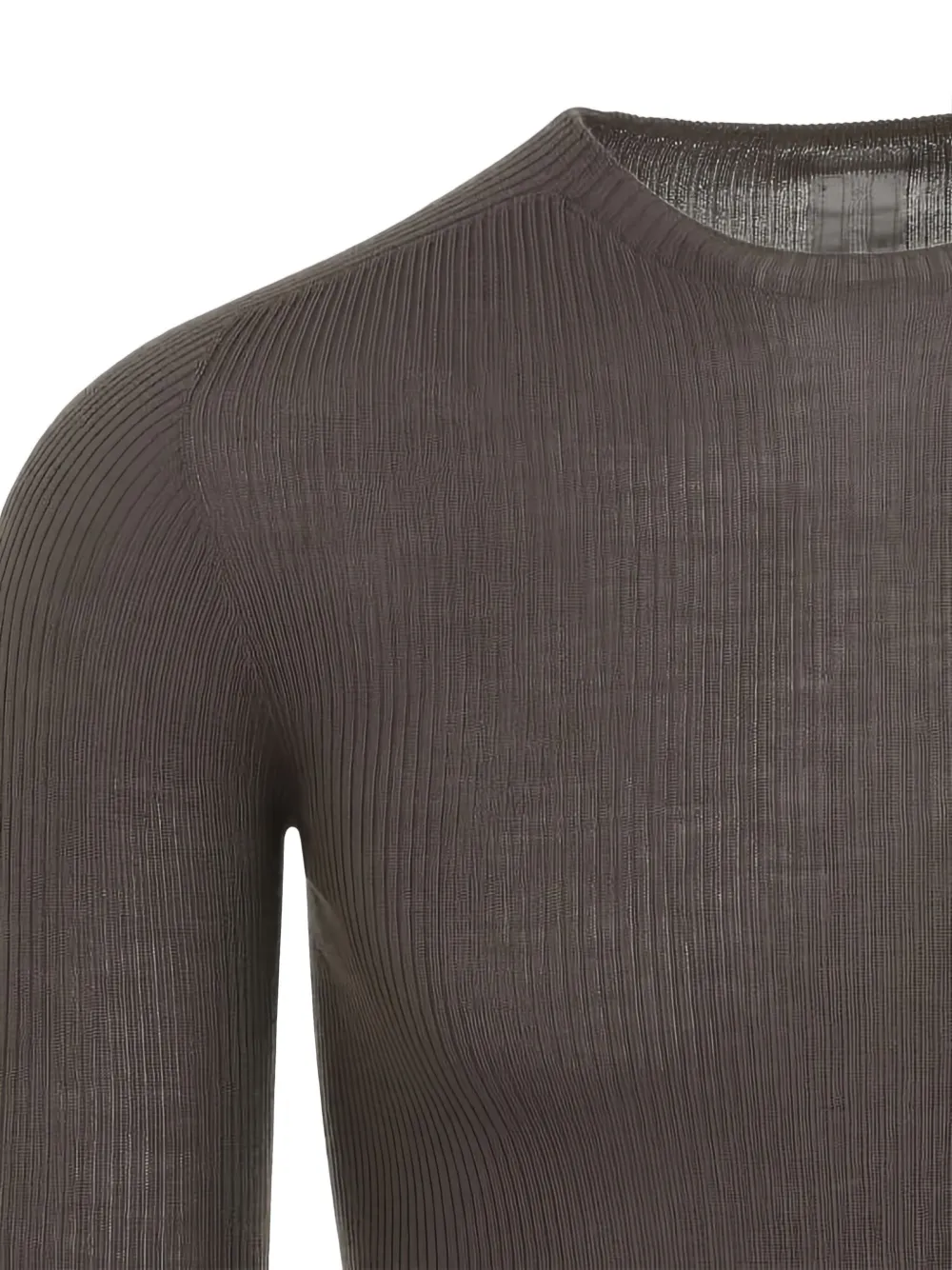 Rick Owens Geribbeld T-shirt Bruin
