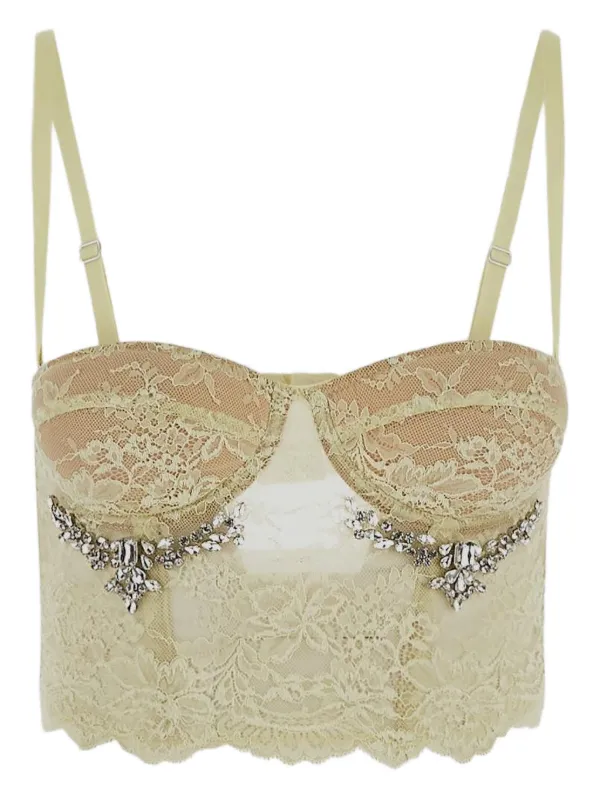 DES PHEMMES Haut Bustier En Dentelle Jaune FARFETCH TN
