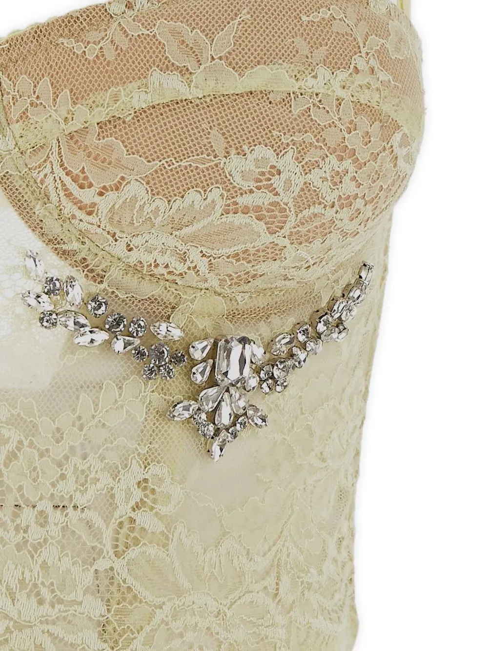 DES PHEMMES Bustier top met kant Geel