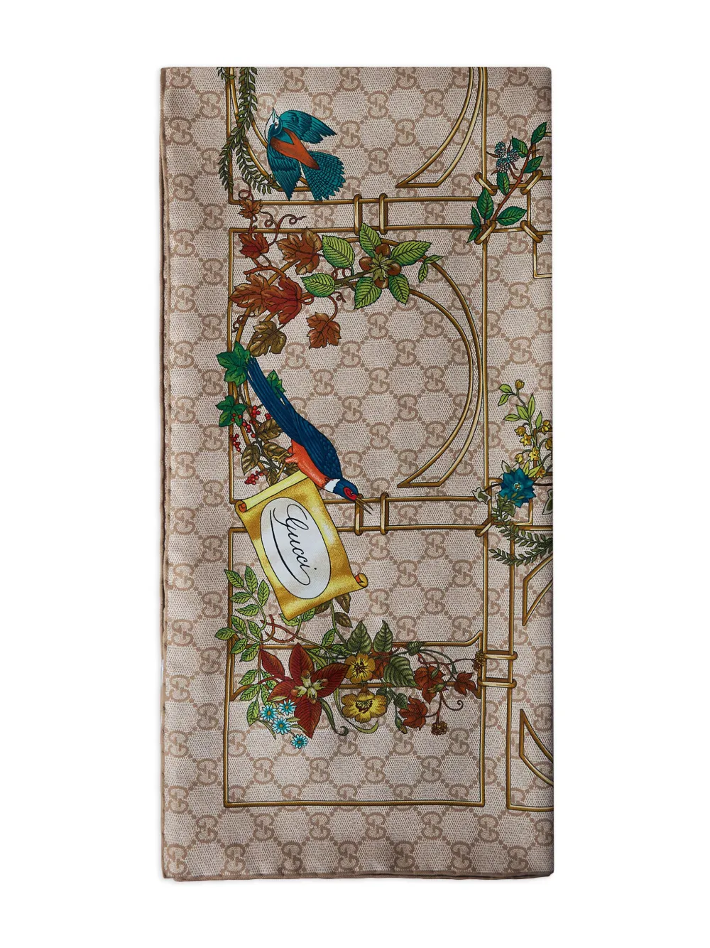 Gucci Zijden sjaal Beige