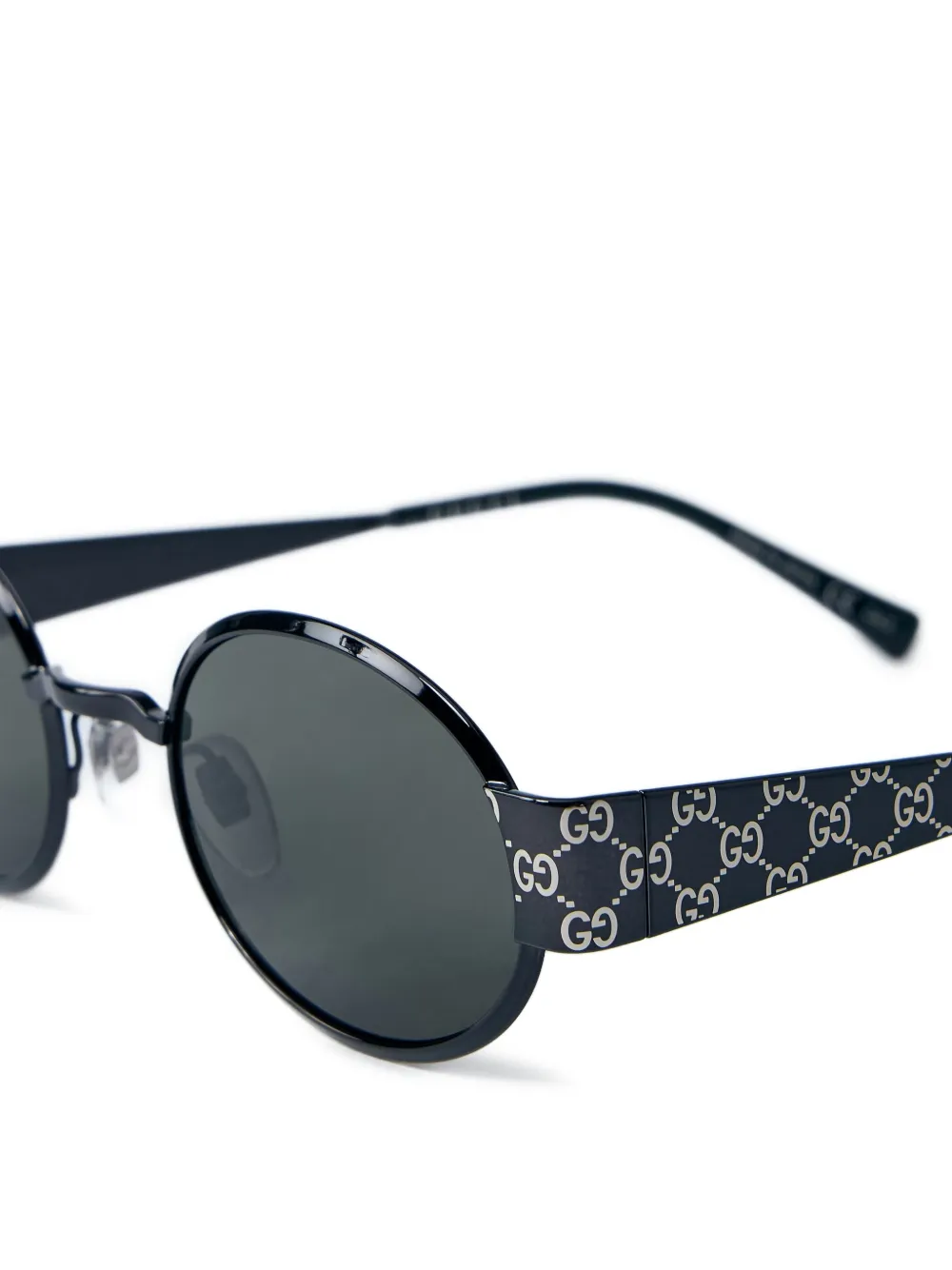Gucci Zonnebril met ovaal montuur en monogram Zwart