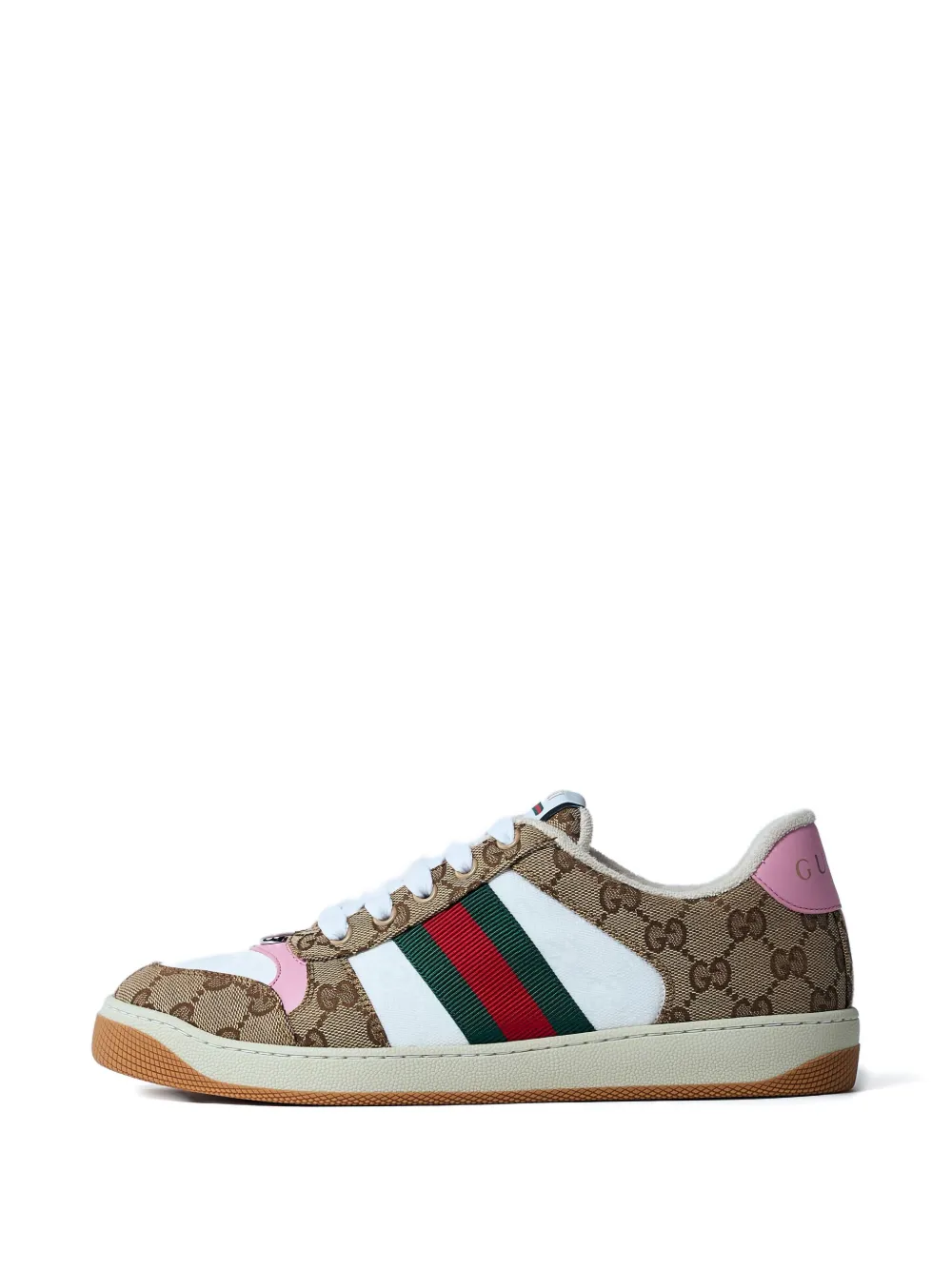 Gucci Screener GG monogram Web-stripe sneakers Brown