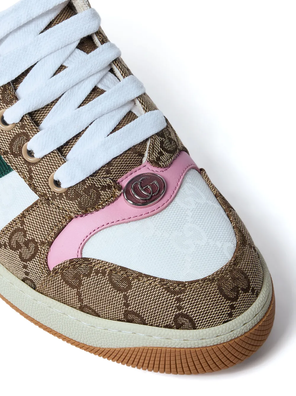 Gucci Screener GG monogram Web-stripe sneakers Brown