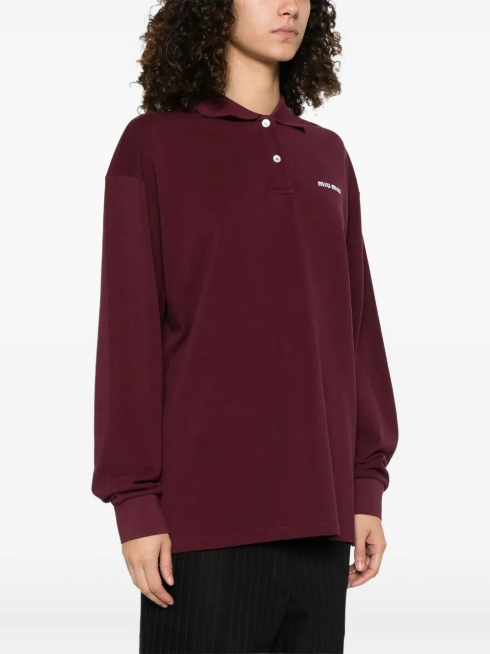 Miu Katoenen poloshirt Rood