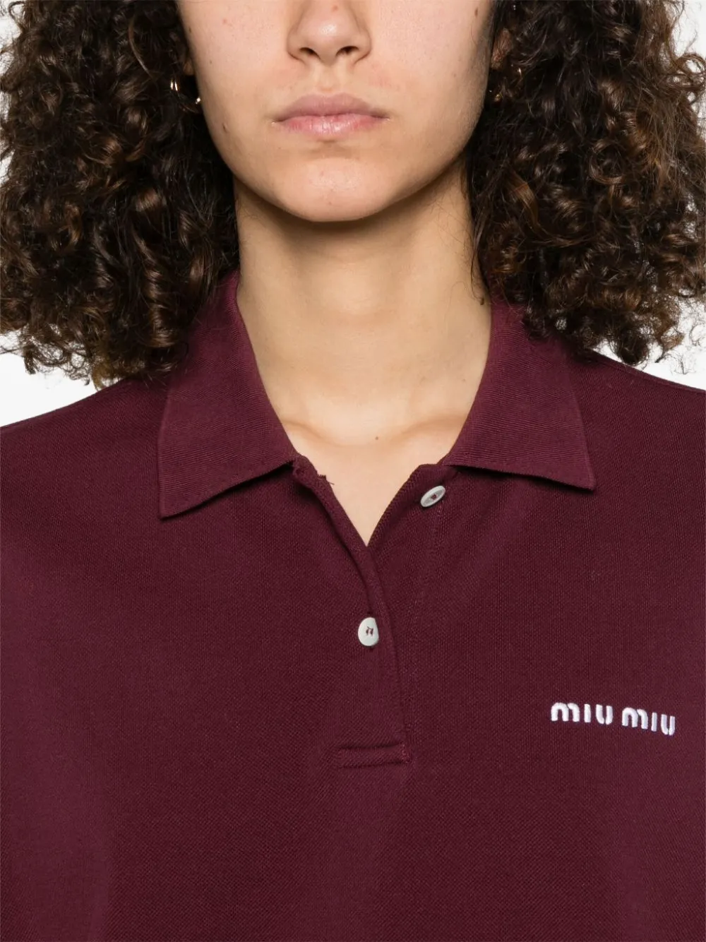 Miu Katoenen poloshirt Rood
