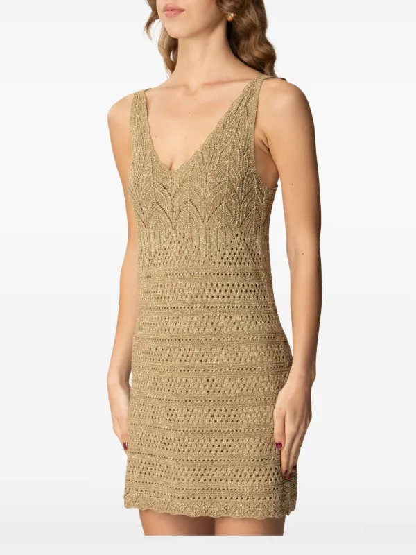 TWINSET Crochet Mini Dress | Gold | FARFETCH TWINSET Crochet Mini Dress | Gold | FARFETCH