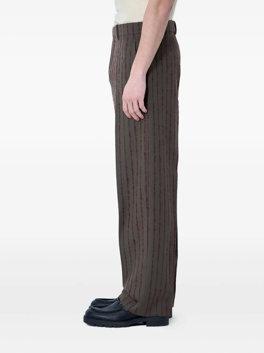 Burberry Pantalon van wolblend Bruin
