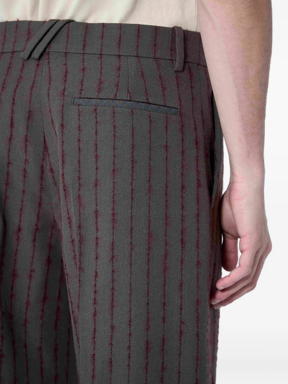 Burberry Pantalon van wolblend Bruin