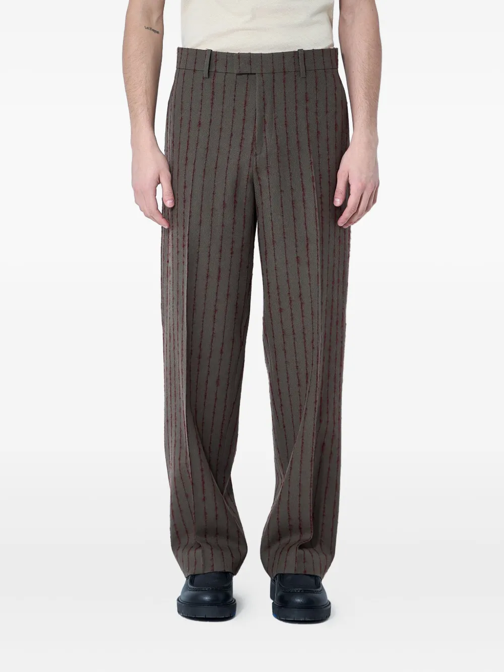 Burberry Pantalon van wolblend Bruin