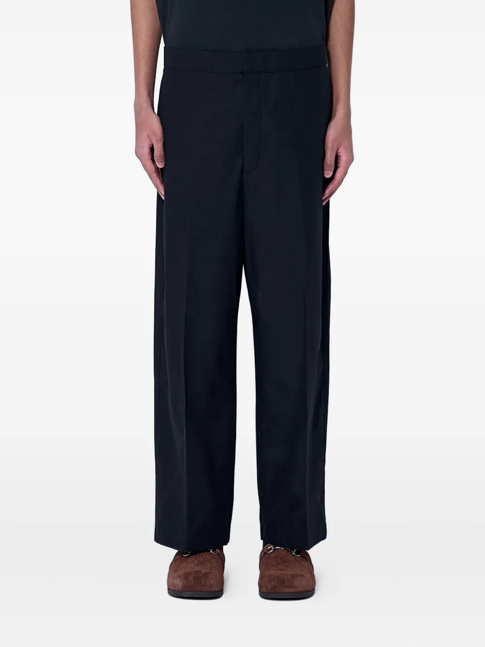 Gucci Tailored-dart Cotton Trousers In Gray
