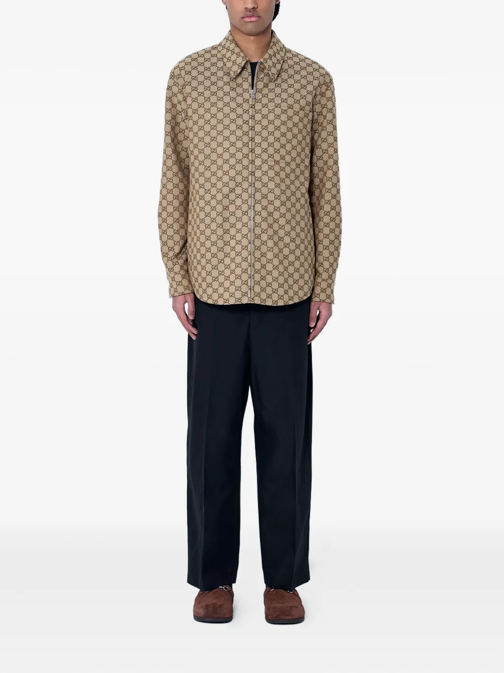 Gucci tailored-dart cotton trousers - Zwart