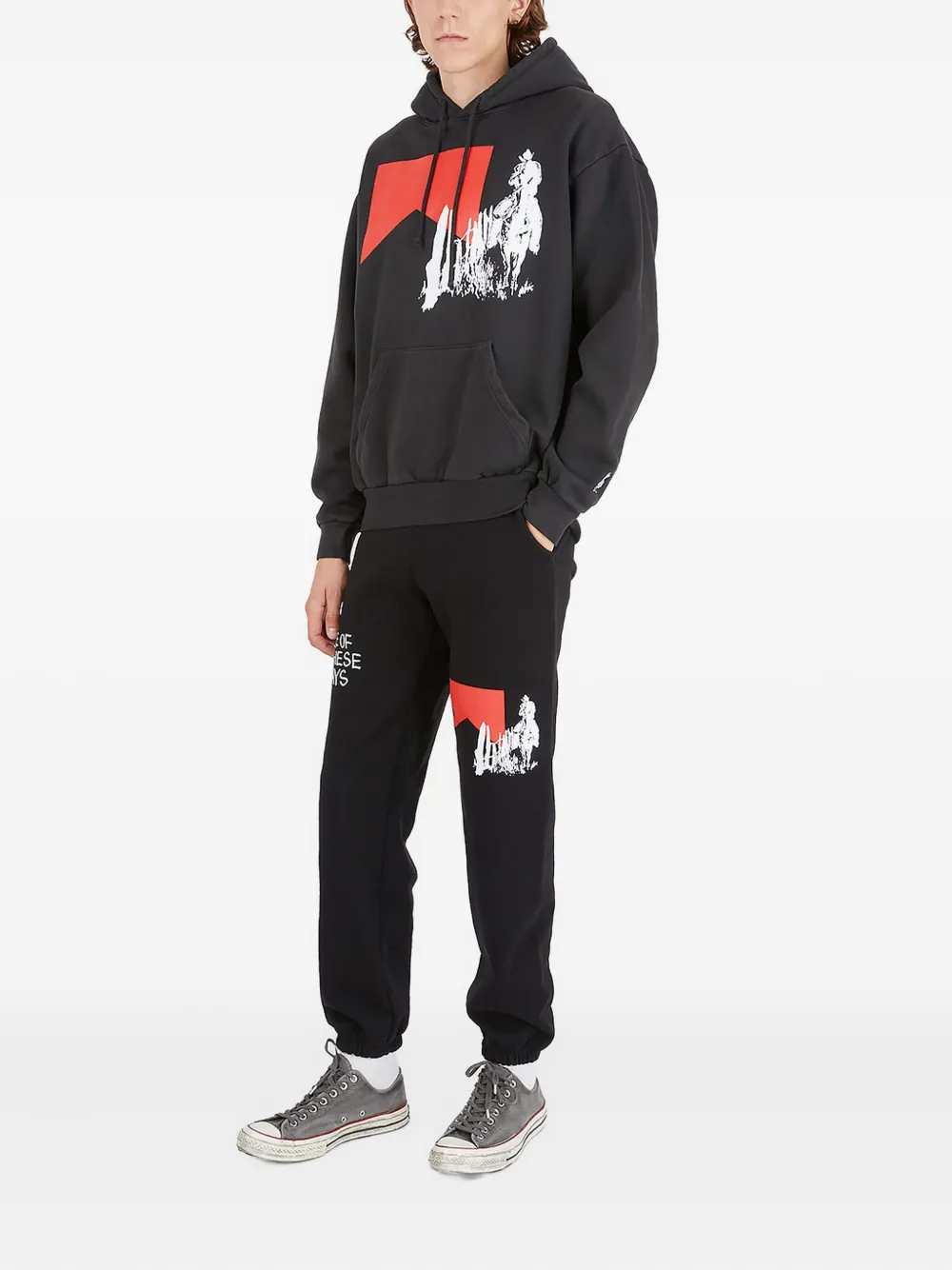One Of These Days graphic-print jersey sweatpants - Zwart