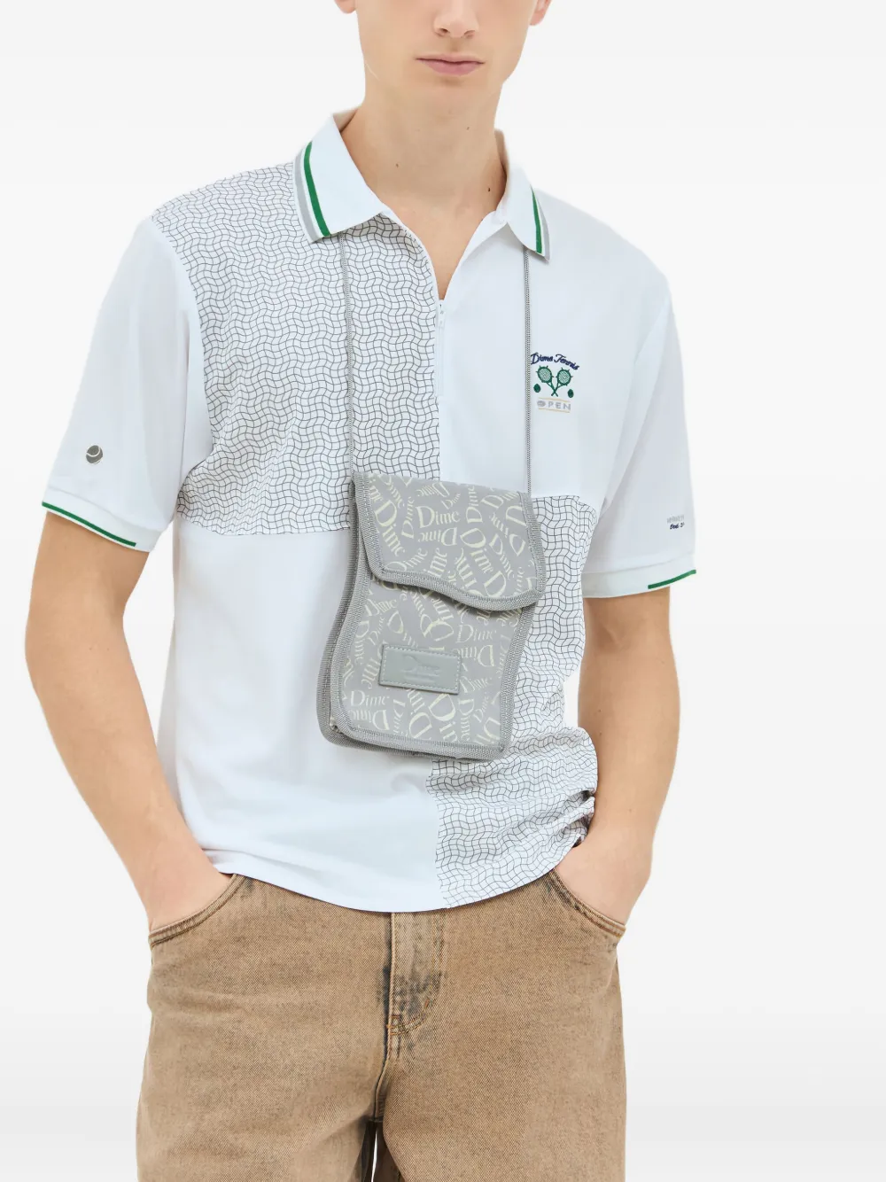 Dime Haha Logo-motif Cross Body Bag In Gray