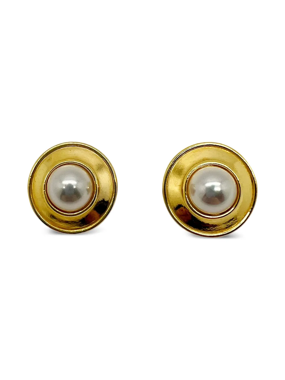 Jennifer Gibson Jewellery 1980s pearl earrings | Gold | Image 1