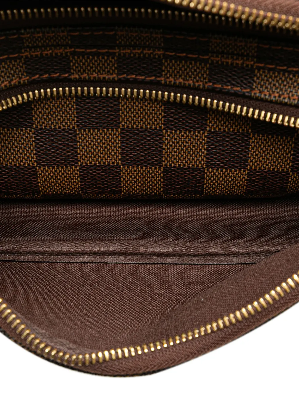 Pre-owned Louis Vuitton 2006 Damier Ebene Melville Bum Bag Belt Bag In Brown