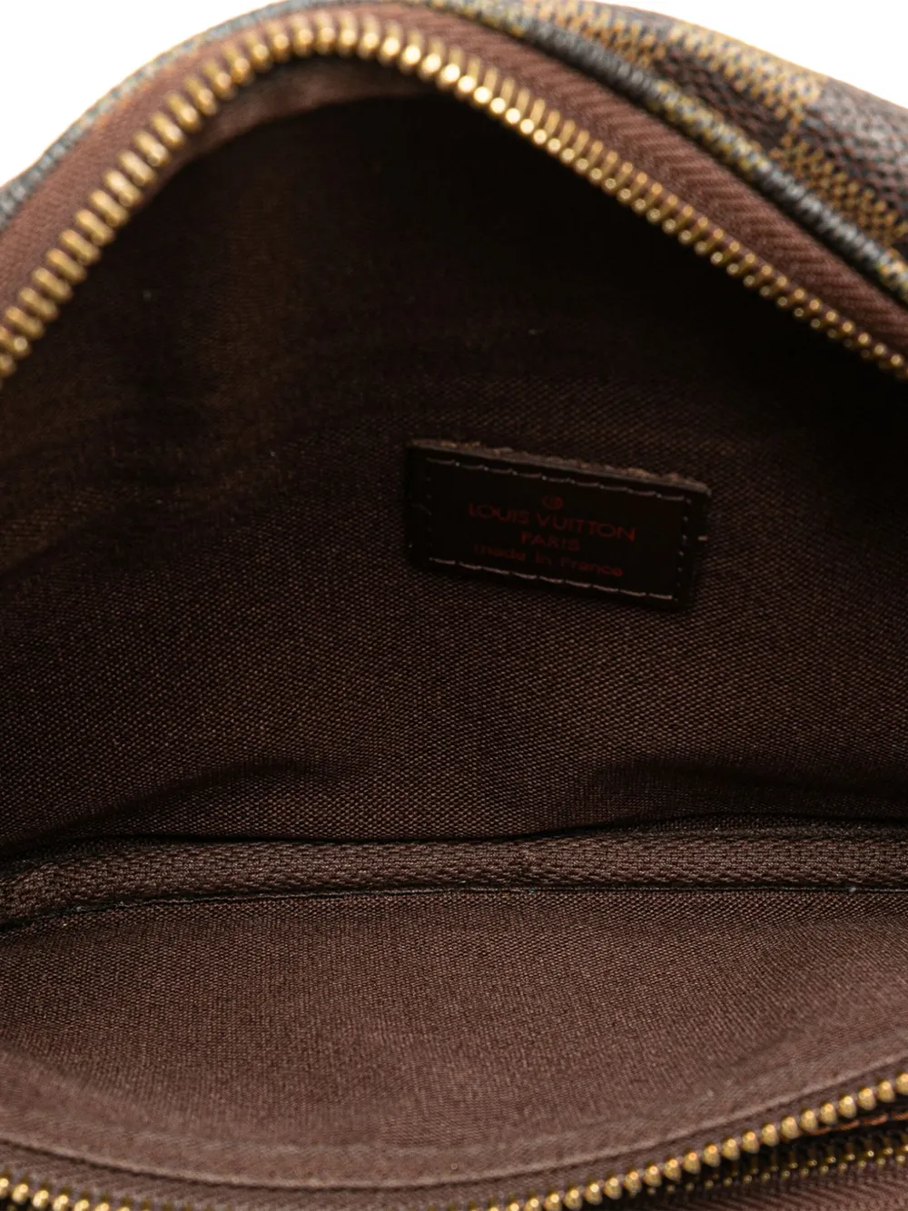 Pre-owned Louis Vuitton 2006 Damier Ebene Melville Bum Bag Belt Bag In Brown