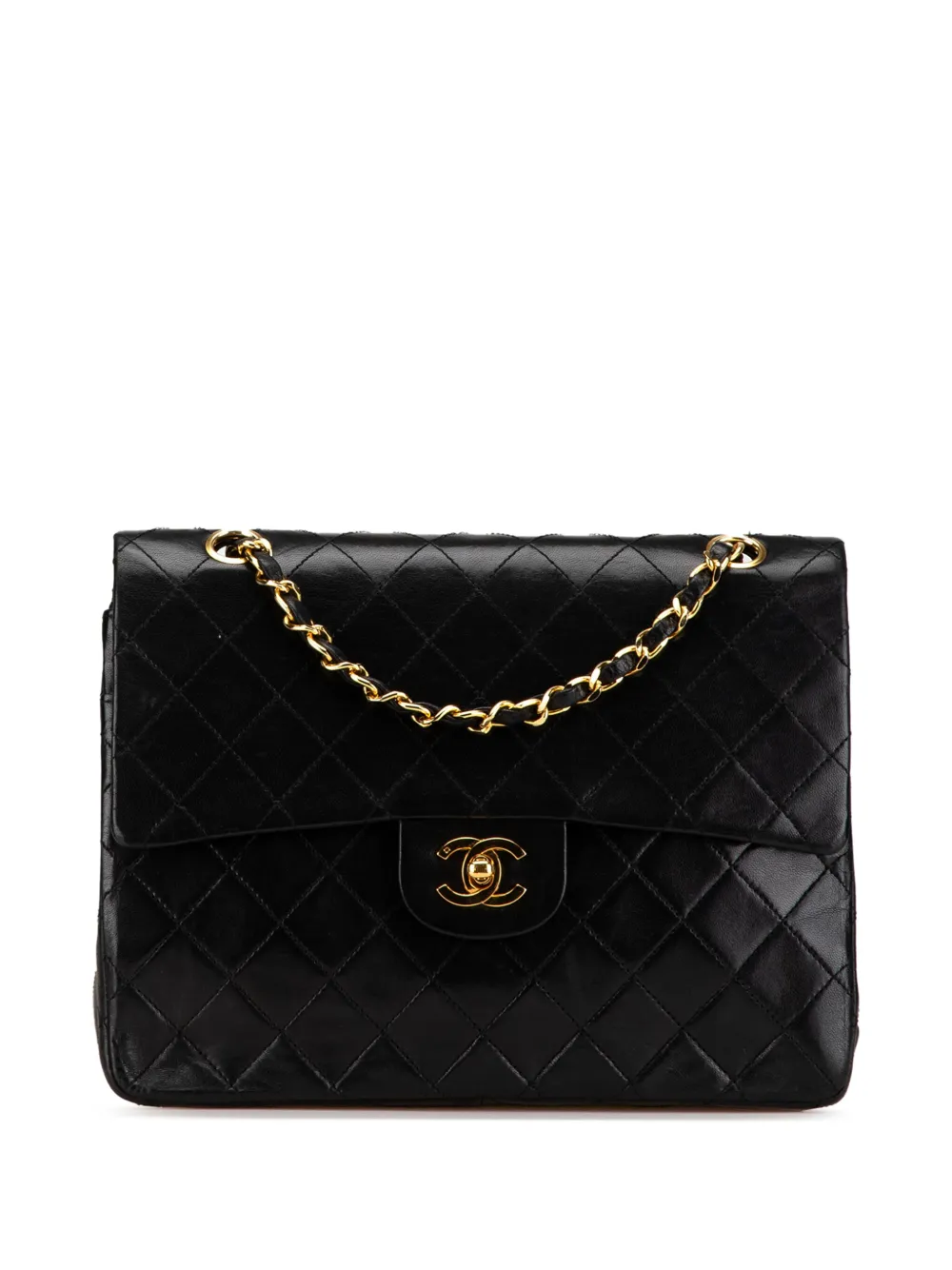 CHANEL Pre-Owned 1986-1988 Medium Tall Classic Lambskin Double Flap shoulder bag | Black | Image 1