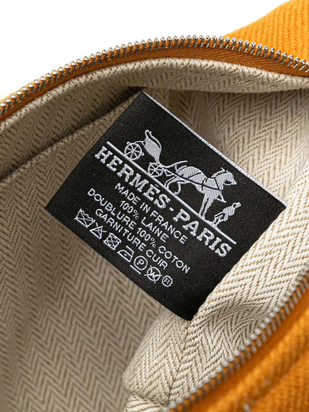 Pre-owned Hermes 2012-2024 Small Toile Bride A Brac Vanity Bag In Yellow