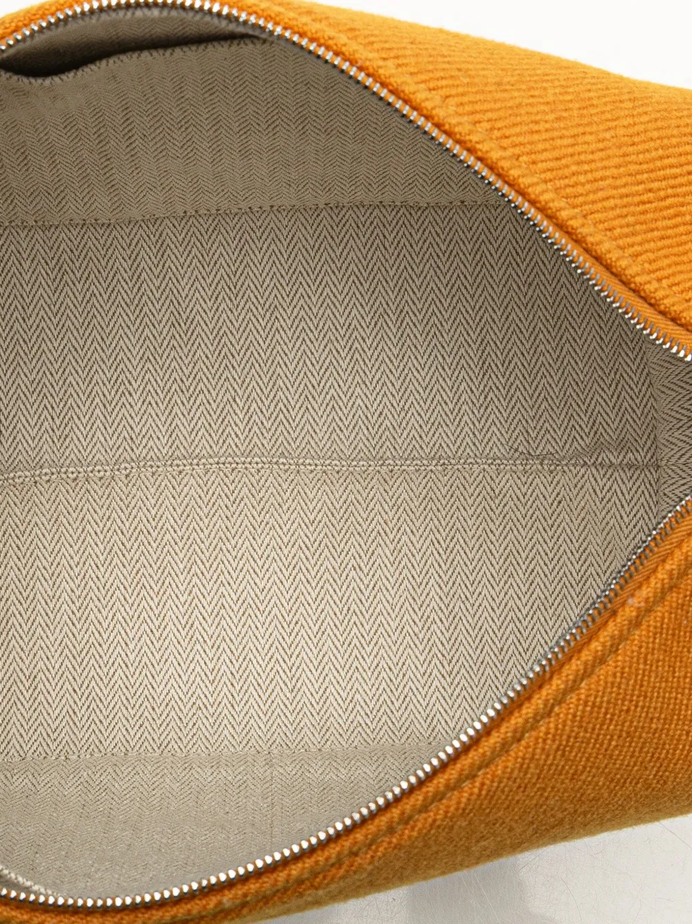 Pre-owned Hermes 2012-2024 Small Toile Bride A Brac Vanity Bag In Yellow