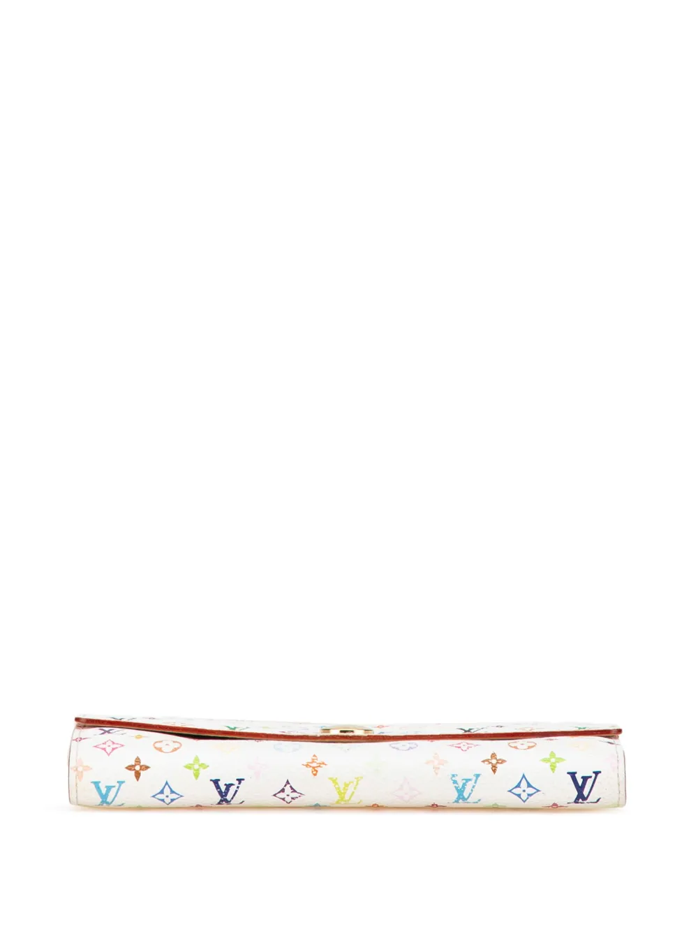 Pre-owned Louis Vuitton 2007 Monogram Multicolore Sarah Wallet Long Wallets In White