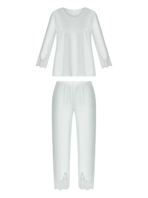 Hanro pijama con detalle de encaje