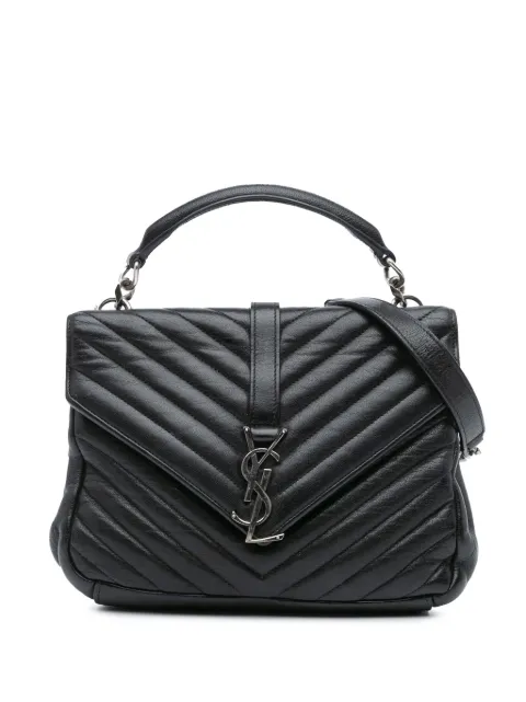 Saint Laurent Pre-Owned 2016 Medium Monogram Chevron Sheepskin College Bag satchel