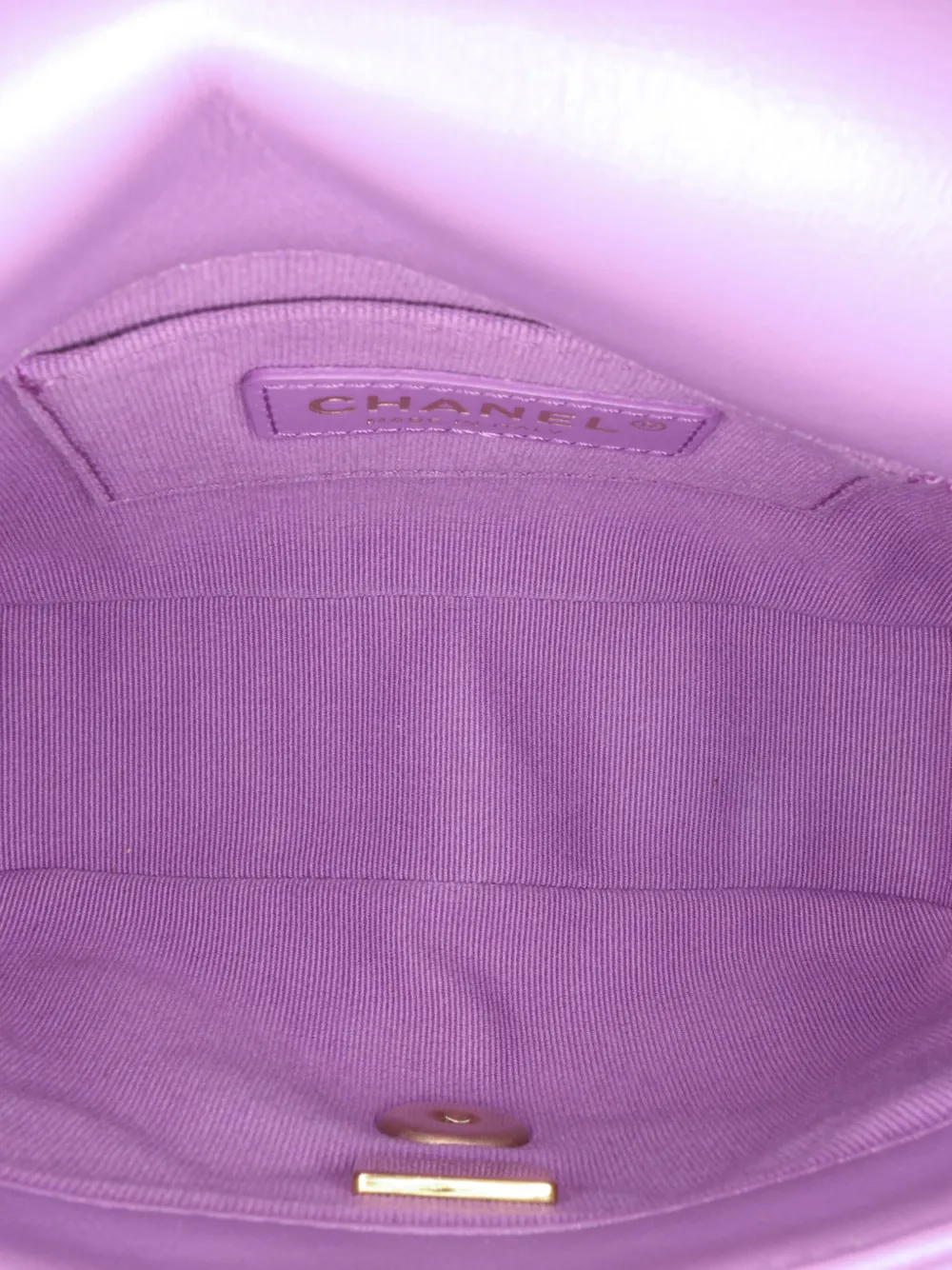 Pre-owned Chanel 2021-2024 Mini Quilted Lambskin Candy Chain Flap Crossbody Bag In Purple
