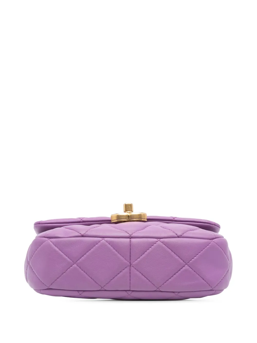 Pre-owned Chanel 2021-2024 Mini Quilted Lambskin Candy Chain Flap Crossbody Bag In Purple