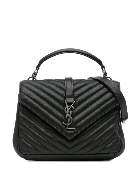 Saint Laurent Pre-Owned 2017 Medium Monogram Chevron Sheepskin College Bag satchel