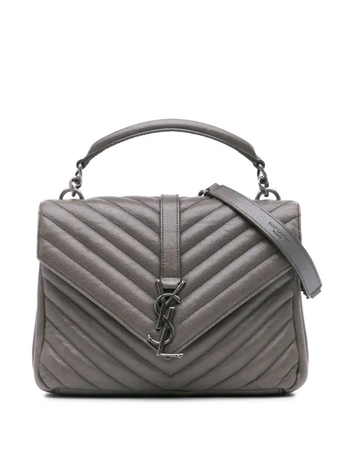 Saint Laurent Pre-Owned 2016 Medium Monogram Chevron Sheepskin College Bag satchel